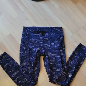 lululemon athletica Black and Purple Camouflage Leggings